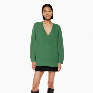 Aritzia Babaton 100% Merino Wool Roger Sweater in Forest Green Size XXS